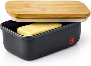 Butter Dish with Lid - Countertop & Fridge Butter Keeper, Container & Holder, Large and Small Tray with Lid, Storage Box, Mantequillera
