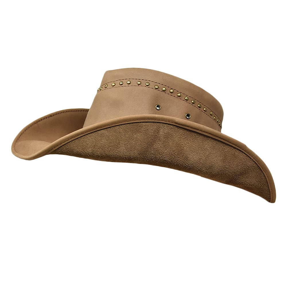 Montecarlo/Bullhide Hats Cappello da Cowboy Outback in Vera Pelle bruciata da Uomo, Falda 9,5 cm