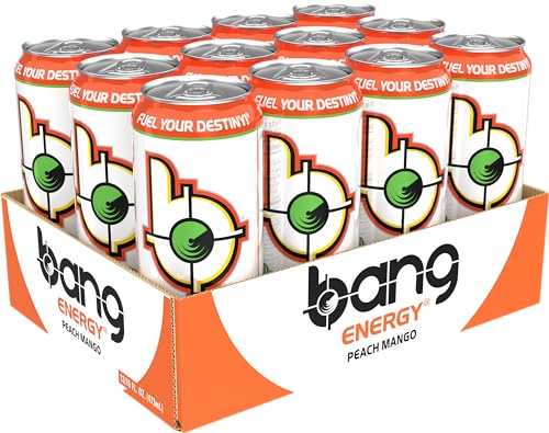 Image of Bang Energy Peach Mango, Sugar-Free Energy Drink, 16-Ounce | Pack of 12