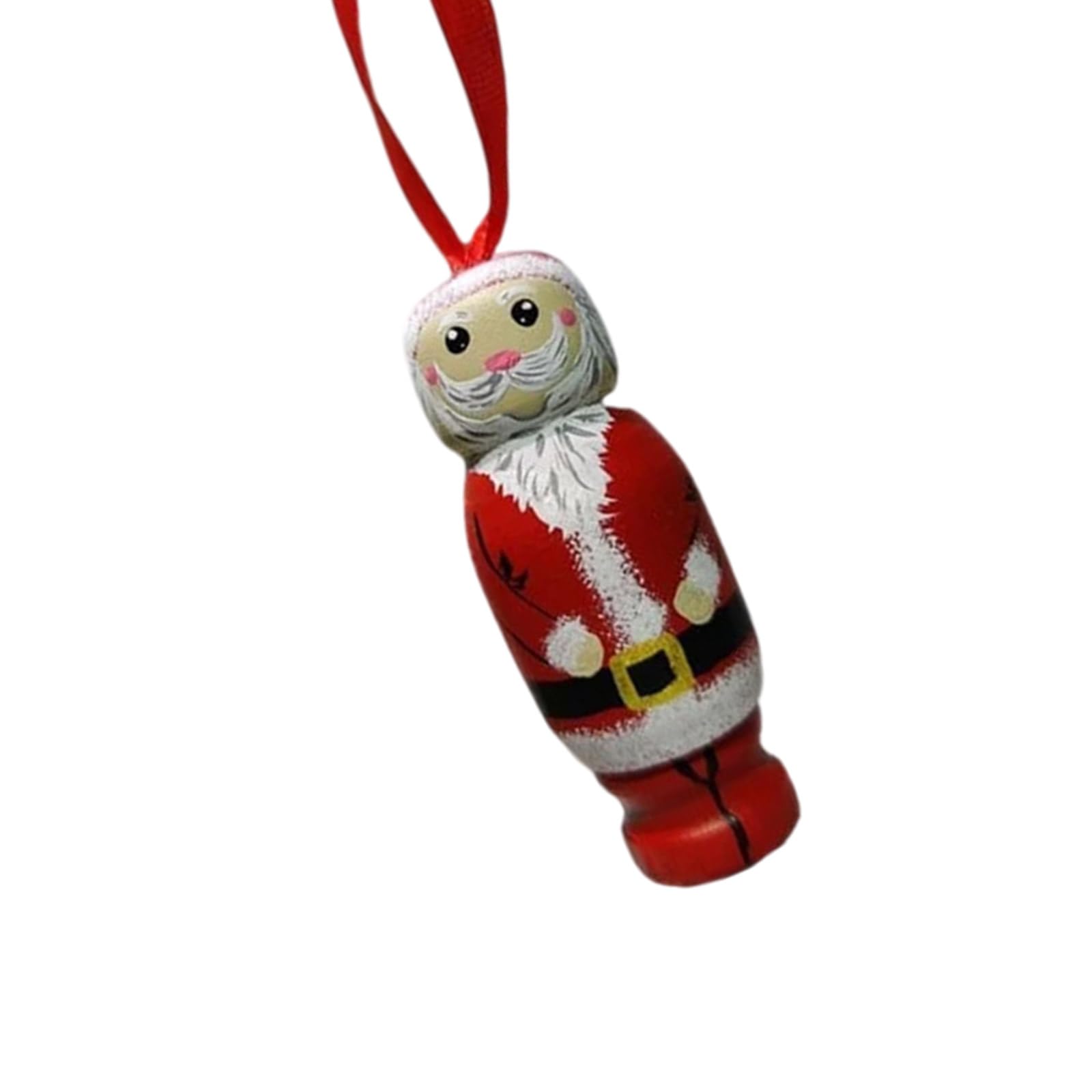 Wood Santa Ornament for Festival Celebration Elegant Hanging Pendant Seasonal Home Decoration Accessories Wood Christmas Figure