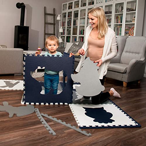 Hakuna Matte grote puzzelmat voor baby's 1,8x1,8m – 9 XXL Tegels 60x60cm met dieren – 20% dikkere speelmat in een milieuvriendelijke verpakking – reukloos baby speelkleed zonder schadelijke stoffen - Afbeelding 8