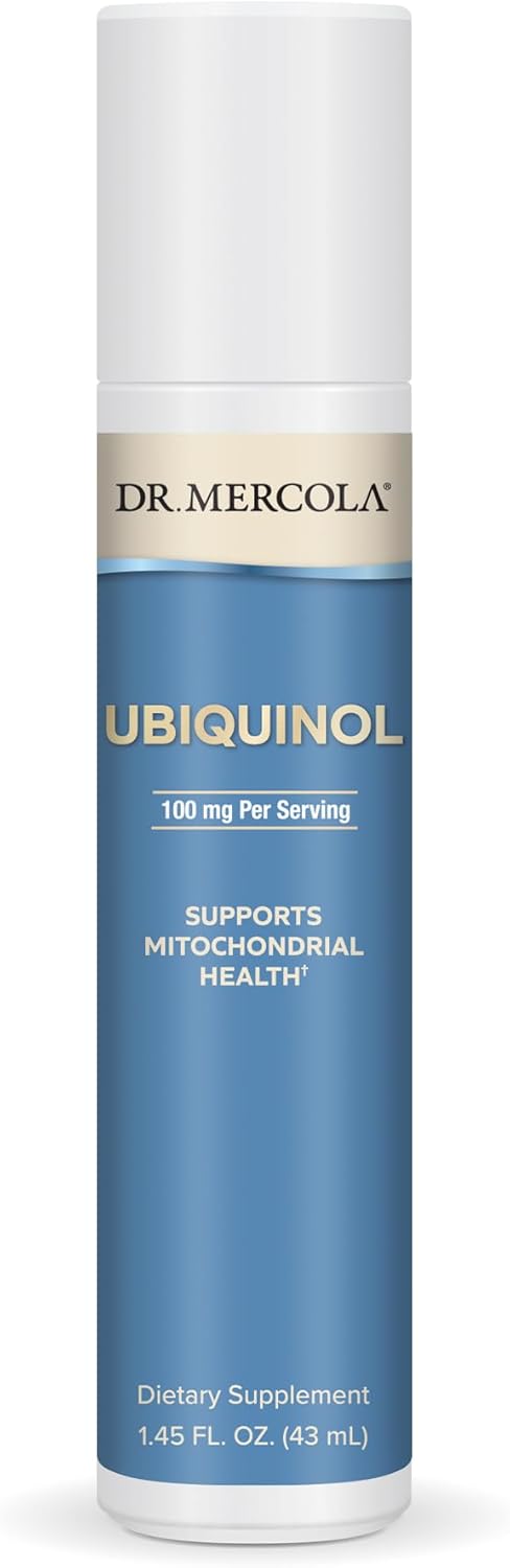 Dr. Mercola Ubiquinol Liquid Pump - Supports Cellular Energy Production - Active CoQ10 Form - Kaneka Ubiquinol - High Absorption Formula - 100 mg - 18 Servings