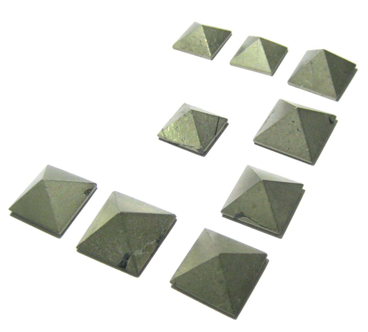 crystalmiracle NINE GOLDEN PYRITE GEMSTONE CRYSTAL HEALING MINI PYRAMIDS 12 x 15 mm ENERGY PEACE MEDITATION HOME OFFICE GIFT REIKI FENG SHUI BAGUA VAASTU