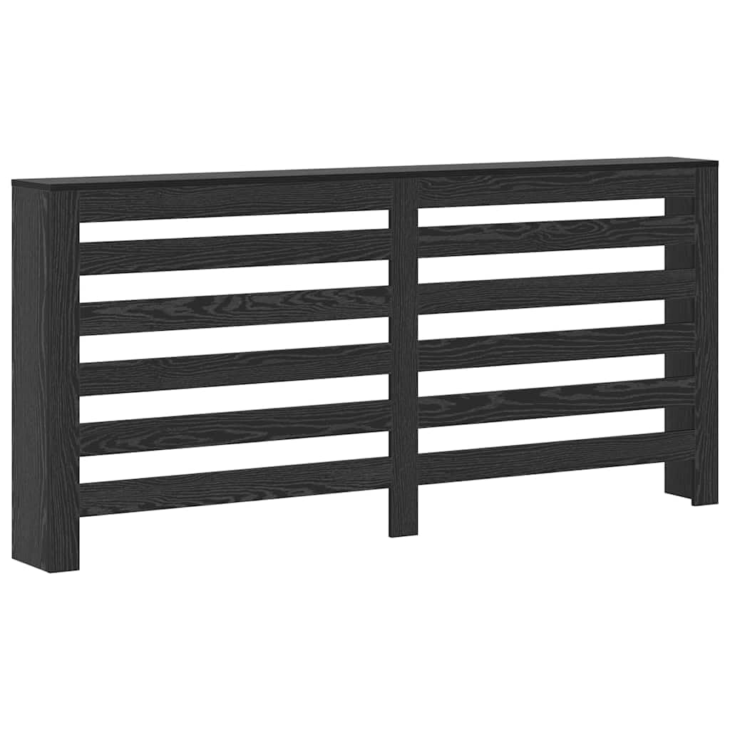 vidaXL Radiator Cover Black Oak 175 x 20 x 82 cm Engineered Wood, Stylish Radiator Cover, Rectangular Modern Design, Efficient Heating Accessory, Protective Living Room Furniture, Aesthetic Piece