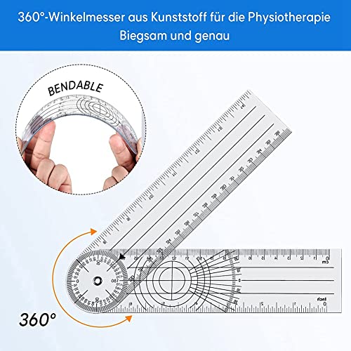 4 piezas goniómetro para fisioterapia rotación 360 grados miniatura 2