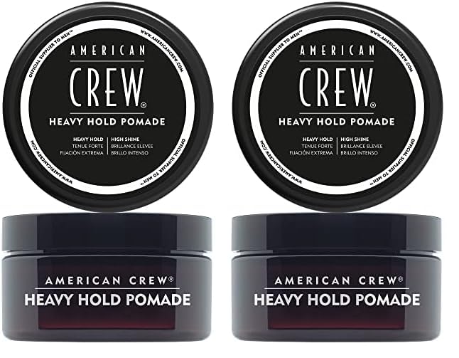 American Crew - Heavy Hold, Pomada para el Pelo de Hombre, Aporta Fijación y Brillo Intenso, Alta Durabilidad, para un Peinado Intacto, con Glicerina - 85 g (Paquete de 2)