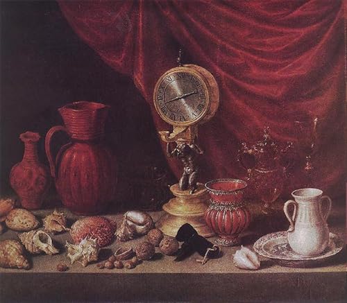 Impresión en lienzo Natura morta con pendolo di De Pereda, póster decorativo para hogar, 60x90cm