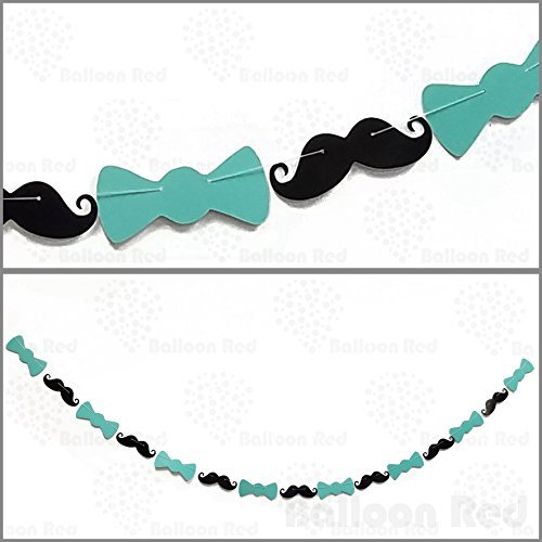 Mustache and Bow Tie Shape Pennant Bunting Banner Garland Little Man Baby Boy Shower Party Decoration It's a