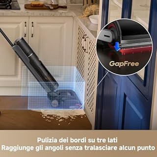 DREAME H15S Aspirapolvere Lavapavimenti, Pulizia dei Bordi su Tre Lati, Braccio Robotico con IA, Aspirazione 21.000 Pa, Anti-groviglio, Lavaggio della Spazzola a 90 °C, Asciugatura Silenziosa a 90 °C