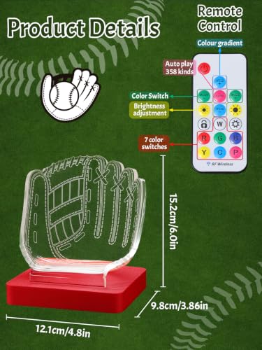 Image of CoolGift Mart Baseball Display Holder, Baseball Gift for Men Boys(Red Base)