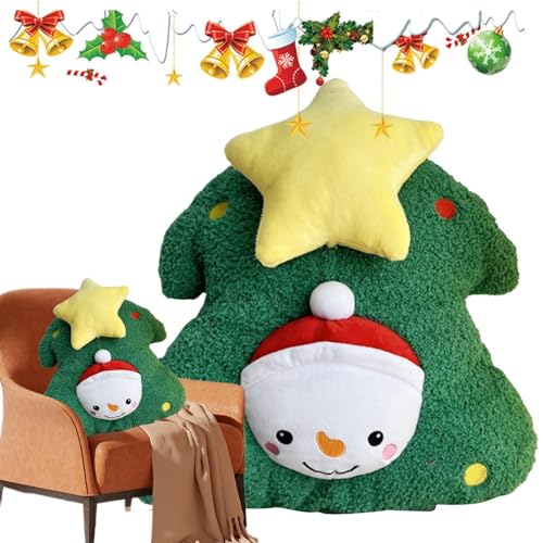 Oreiller d'arbre de Noël en peluche pour décorer le canapé du salon