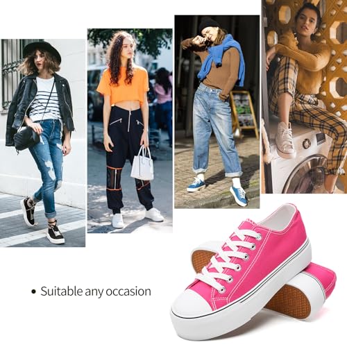 Image of hash bubbie Womens Platform Canvas Sneakers Tennis Shoes | low top non Slip on walking breathable casual comfortable fashion lace up