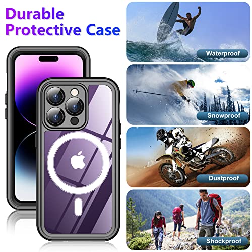 2023 New Magnetic Case For Iphone 14 Pro Max Case Waterproof,Built-In Tempered Glass Lens & Screen Protector [Compatible With Magsafe][Ip68 Waterproof][Dust Proof] Full Body Shockproof Phone Case 6.7" #TOP4