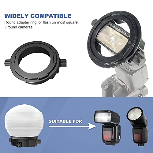 Photography Lighting Flash Diffuser Set, LENSGO Professional Flash Kit Flash Diffuser Modifier Bundle Diffusion Dome for All Square and Round Head Lights for Superior Light Control(D25) - Thumbnail 2