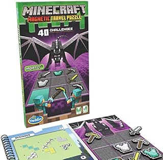 ThinkFun Minecraft Magnetic Travel Puzzle Challenge Logic Brain Game and STEM Toy for Kids Age 8 Years Up