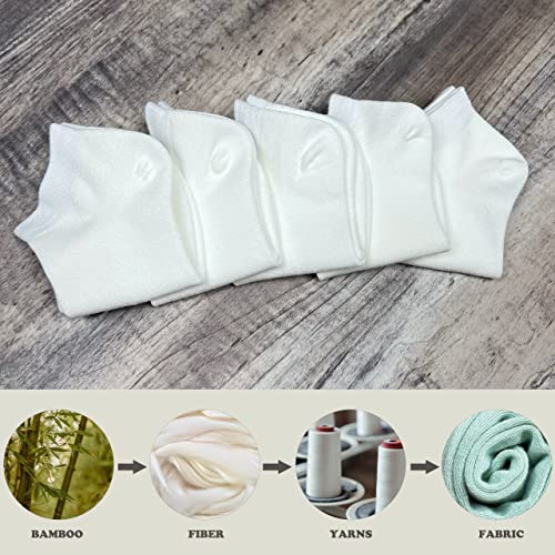 SERISIMPLE Viscose Bamboo School Socks Ankle Super Soft Kids Socks Stretch Cuffs Athletic Socks Odor Anti-odor 5 Pairs3
