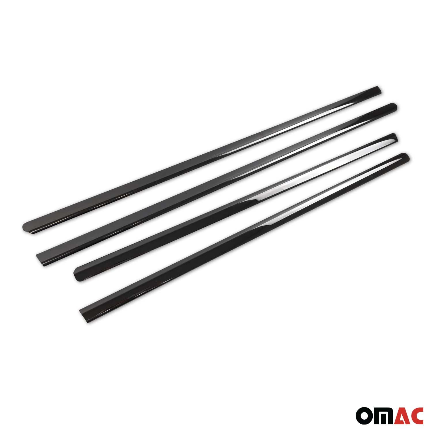 OMAC Fensterleisten Zierleisten kompatibel mit Mercedes ML 2005-2011 Edelstahl Dunkel 4tlg