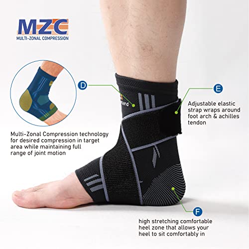 Comforband Ankle Compression Support With Adjustable Strap, Copper Infused – Breathable Sports Recovery Ankle Sleeve Brace For Running Walking Hiking Basketball Exercise Etc. Relief For Plantar Fasciitis, Sprained, Strained Or Swollen Ankle, Arthritis, Achilles Tendon, Sports Recovery. Fit For Men & Women (1, Medium) #TOP3