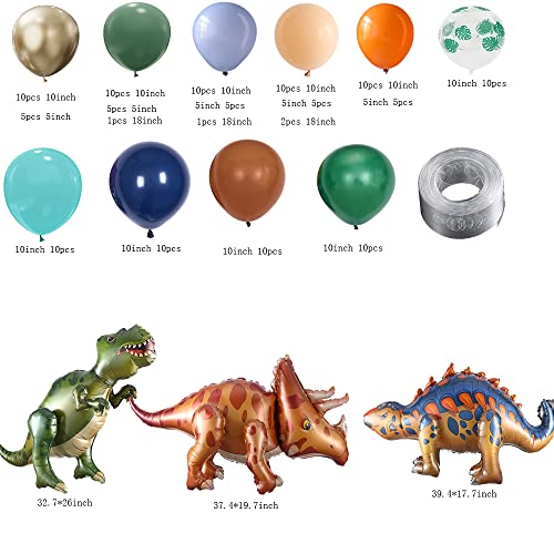 Diy Dinosaur Balloons Garland With 38Inch Standing Dinosaur Tyrannosaurus Ankylosaurus Triceratops Balloons For Kids Dinosaur Themed Party Decorations Jungle Safari Birthday Party Supplies (Colorful) #TOP1