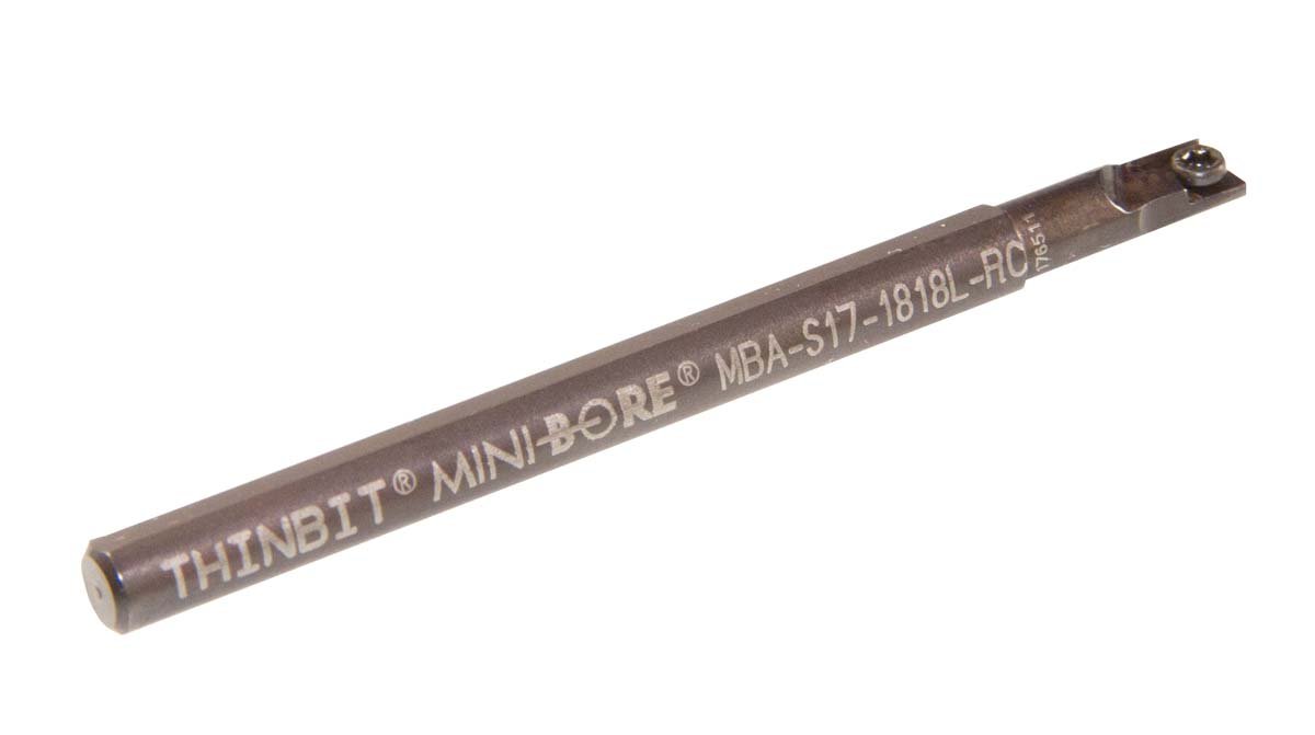 THINBIT MBAS171818L 3/16 inch Diameter, Steel, CD Style, Left Hand Boring bar for 0.180" Diameter and Larger bores.