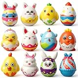 12 Pack Easter Squeeze Toys Slow Rising Squishy Toy for Kids Girls Boys, Easter Egg Hunt Supplies, Easter Basket Stuffers Party Favors Gifts