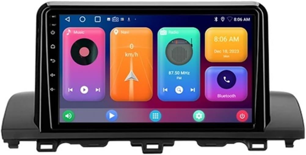 Android 15 Car Radio 2 Din Stereo with Carplay&Android Auto/BT/WiFi for Honda Accord 10 CV X 2017-2021 GPS Navigation 9'' Multimedia Video Player FM Reverse Camera(2G+64G)