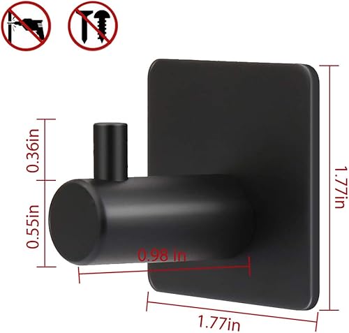 Miniatura 5 de ShineMe Ganchos adhesivos, ganchos de pared de acero inoxidable 304 resistentes para colgar abrigos, ganchos para toallas y llaves, para baños,