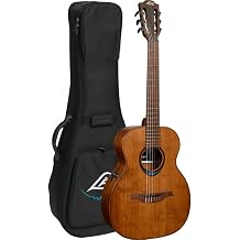 LAG GUITARS BlueWave Travel Nylon Vintage Brown Satin Smart Guitar w/Hybrid Gigbag TNBW1TE-BRW