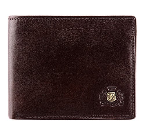 WITTCHEN Portfel ze skóry bydlęcej | Kolekcja: Da Vinci | wykonane z wysokiej jakości materiałów | elegancki i klasyczny | Brązowy | 12,5x10cm