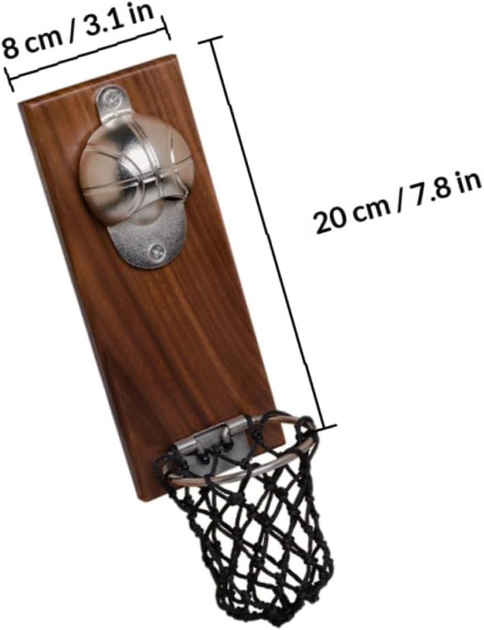 VILLCASE Basketball Magnetic Bottle Opener Stainless Steel Wall Mounted Basketball Bottle Opening Tool with Refrigerator Magnet for Kitchen Bar Drinking Accessories