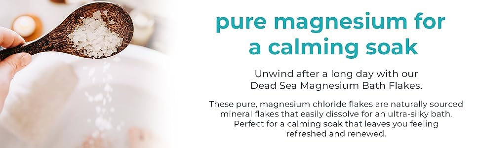 Natural Elephant Dead Sea Magnesium Bath Flakes | 2 lb Bag (32 oz) | Pure Magnesium Chloride Soak for Body and Foot | Ideal for a Soothing Bath Experience | Alternative to Epsom Salt