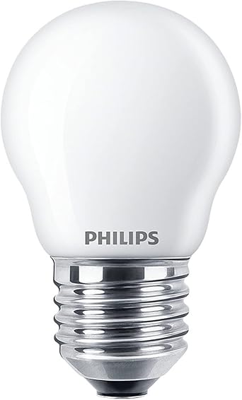 Philips CorePro LED P45 6.5W 60W Equivalent E27 ES Frosted Golf Ball Bulb, Very Warm White 2700K, 806lm Energy Saving LED Lamp, Non-Dimmable, Long Life Incandescent Replacement [Energy Class E]