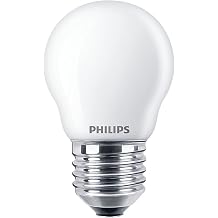 Philips CorePro LED P45 6.5W 60W Equivalent E27 ES Frosted Golf Ball Bulb, Very Warm White 2700K, 806lm Energy Saving LED Lamp, Non-Dimmable, Long Life Incandescent Replacement [Energy Class E]