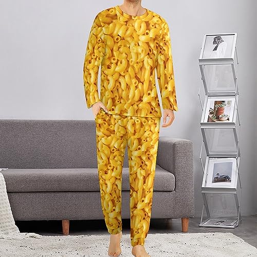 Macaroni Men's Pajama Set Long Sleeve Top And Pants Sleepwear 2 Piece Loungewear2