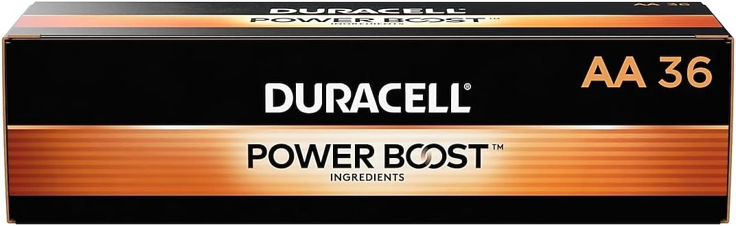 Duracell MN15P36 Standard Battery, AA, Alkaline, PK36 Lighting, 36 Count (Pack of 1), Black