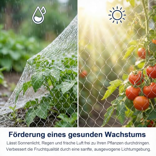 GWHOLE Vogelschutznetz engmaschig Laubschutznetz 10 x 4 m für Balkon Garten