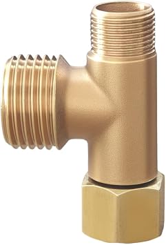 Bidet T Adapter Compatible with Toto Fit Washlets for Skirted Toilets Install, 3/8" x 3/8" x 1/2", Connect to 3/8" Water Supply at the wall Instead of 7/8" Toilet Tank Inlet