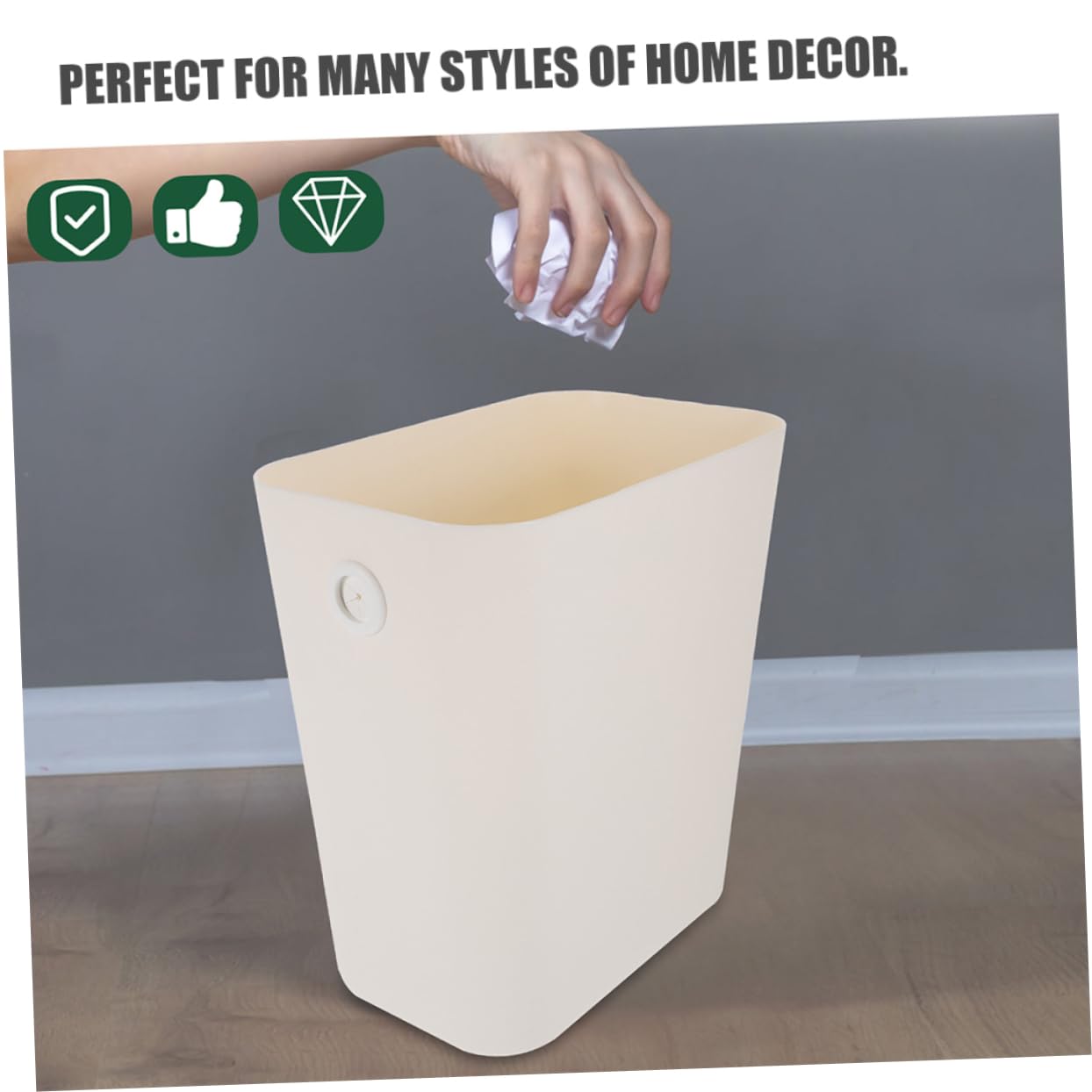OSALADI 2pcs Slim Plastic Trash Can for Bathroom Office and Bedroom Narrow Wastebasket Modern Design for Easy Garbage Storage and Organization