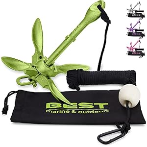 Best Marine Kayak Anchor, 3.5 Pound Anchor Kit for Kayaks, Canoes, SUP Paddle Boards & Jet Skis, Fishing, Boating & Kayaking Accessories