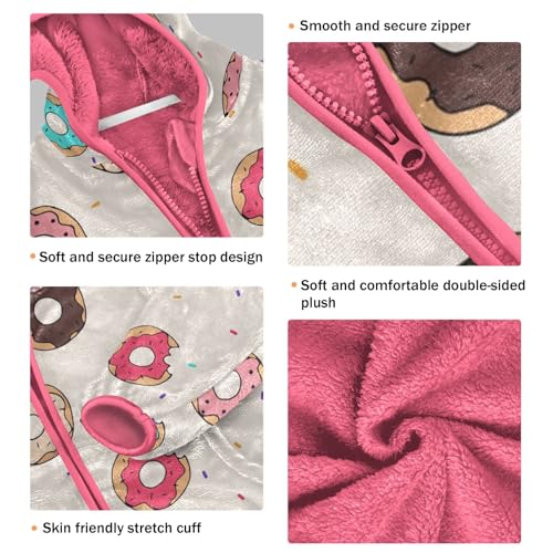 OTVEE Seamless Cut Cartoon Colorful Donuts Kids Hoodie Jacket Fall Spring Full Zip Warm Outwear Coat3