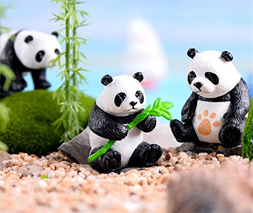Boomteck Miniature Garden Ornaments, 8 Pcs Cute Mini Animal Pandas Ornament Diy Kits For Fairy Garden Bonsai Dollhouse Succulent Decor Home Decoration #TOP3
