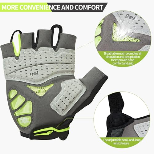 Image of Souke Sports Mens Cycling Gloves with Gel Pads Half Finger Bike Gloves Lightweight Anti-Slip Shock-Absorbing for MTB Road Biking