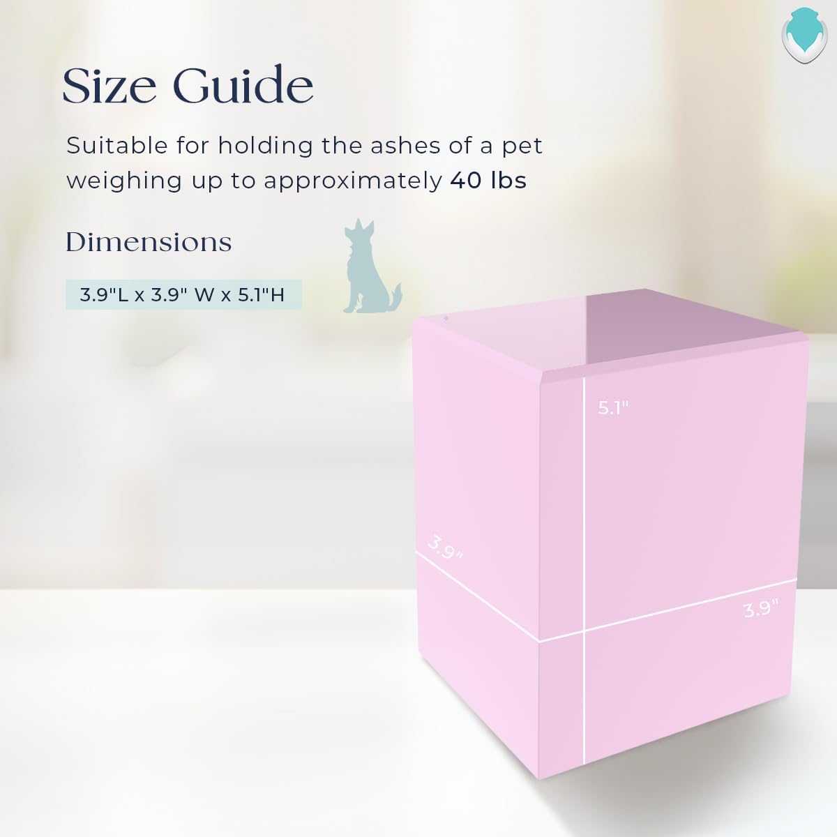 GetUrns Custom Engraved Heritage Light Pink Small Pet Cremation Urn Memorial Box for Ashes (Cat)