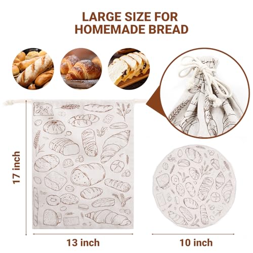 2 Pack Large Reusable Linen Bread Bags - image 6