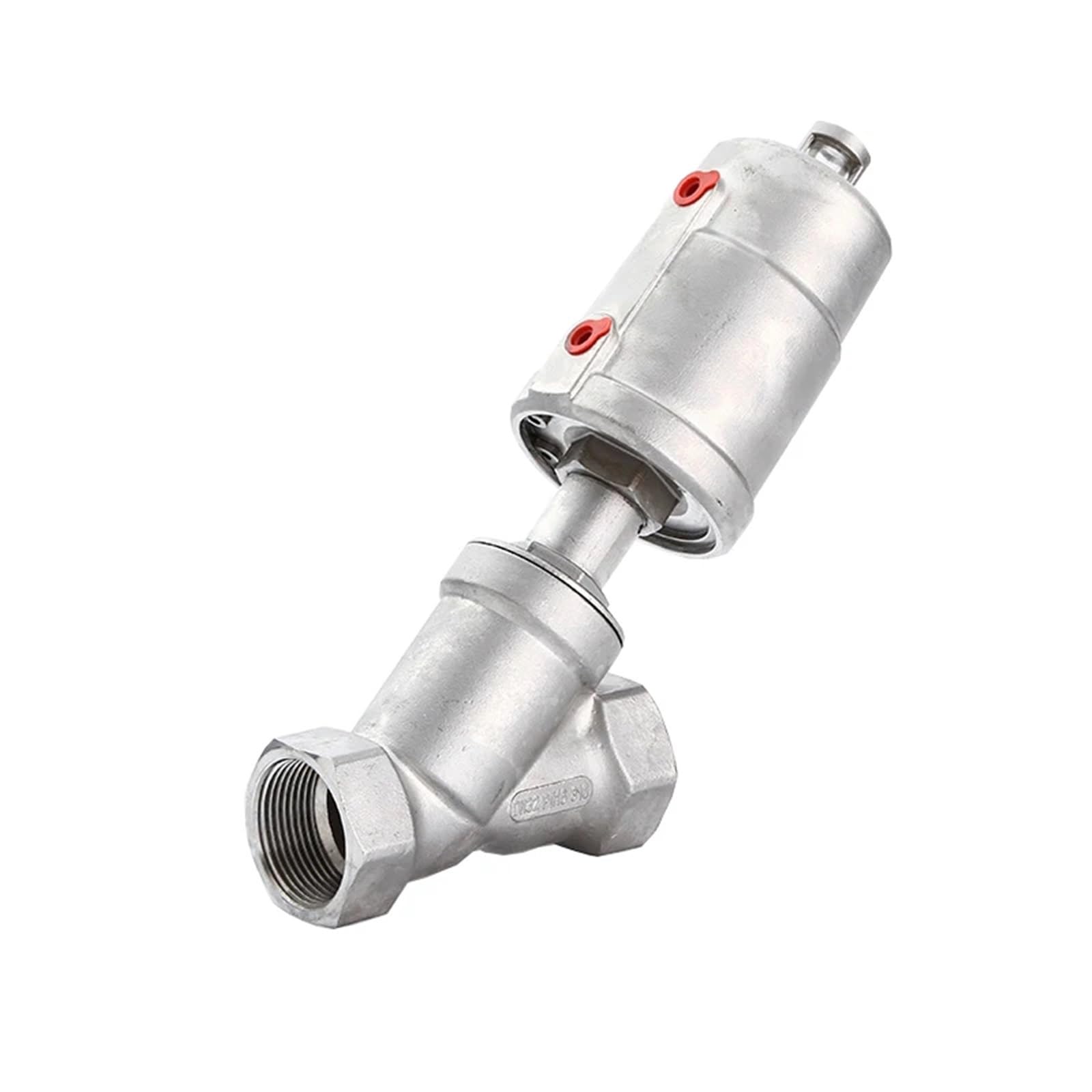 ITFOWIYD DN32 Stainless Steel Pneumatic Actuator Angle Seat Valve Pneumatic Seat Valve 16bar for Steam Gas Oil Normally Closed(Normally Closed,Single Acting)