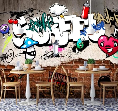 Papier peint briques graffiti abstrait pour décorer un bureau moderne - 5