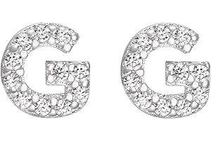 Pearl Earring Stud within Letter G Shape