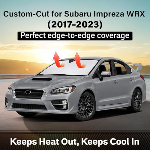 Image of Econour Windshield Sun Shade Compatible for Subaru Impreza WRX 2017-2021 2022 2023, Sun Visor for Front Windshield & Window Sun Shade Cover, UV Heat Blocker & Protector, Car Accessories