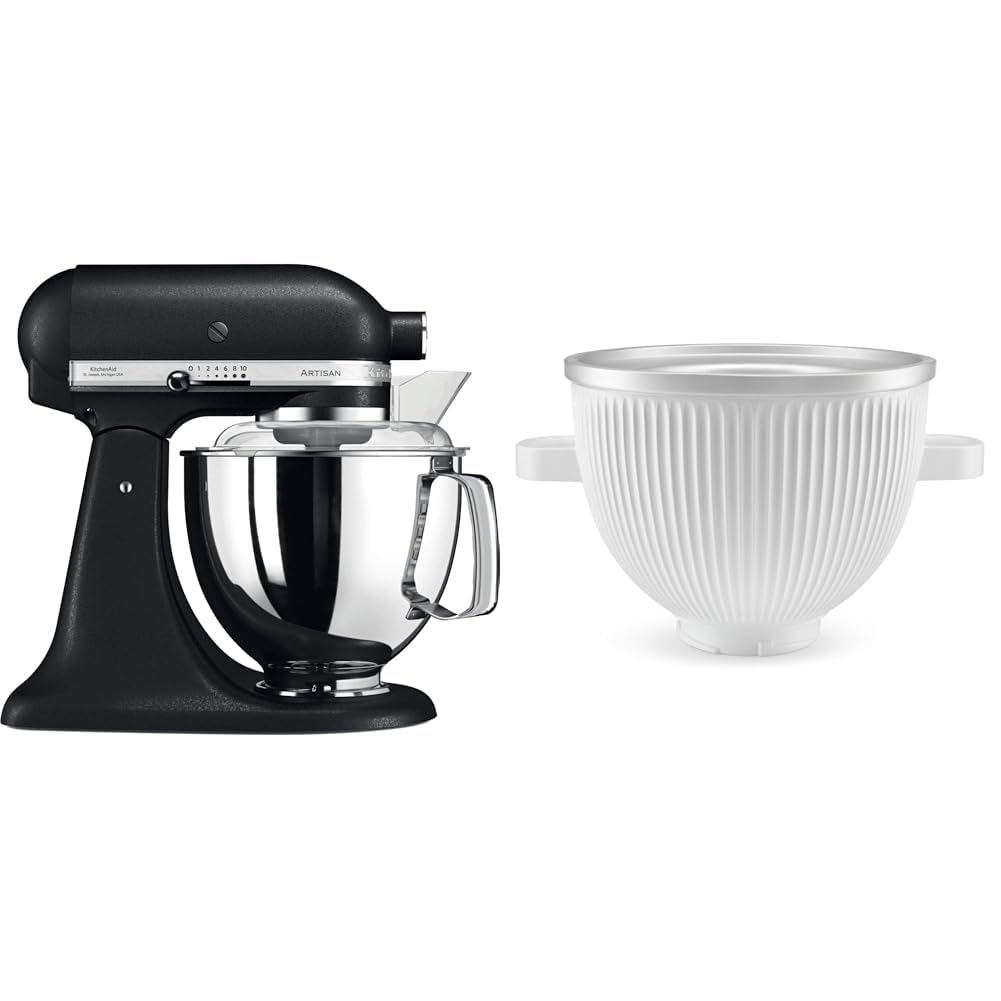 Kitchenaid Artisan 4, 8 L Stand Mikser 5KSM175PS Cast Iron Black-EBK & Kitchenaid Yeni Dondurma Aparatı -5KSMICM (2'li özel kampanya seti)