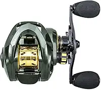 Carretilha de Pesca WK1000 Anti-Cabeleira – Baitcasting 7.2:1, Drag 8kg, Freio Magnético 10 Níveis, Manivela Direita, Verde